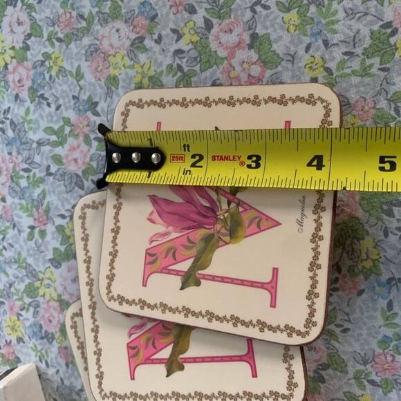Vintage Pimpernel Alphabet Magnolia Coasters "M" – Set of 5, England - Picture 8 of 8
